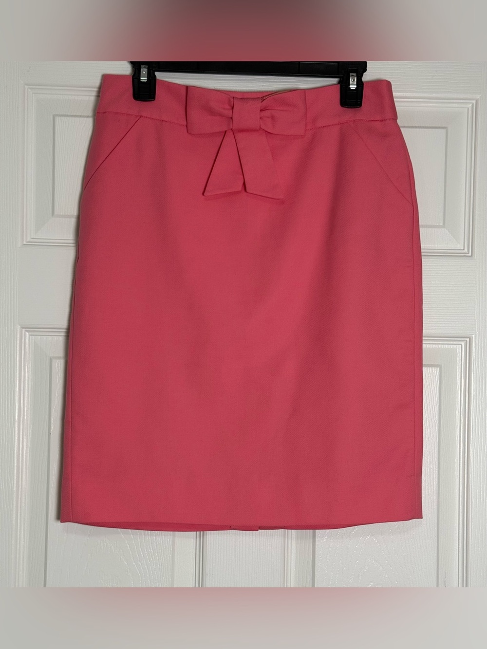 J. Crew Light Spring Petal Pink Bow Accent Pencil Skirt Size 4
